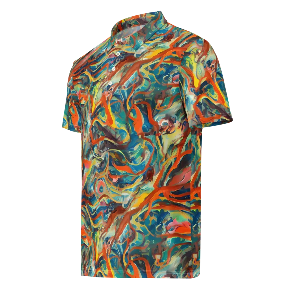 Fluid Firestorm on Men's Slim Fit Polo Shirt — Left Front