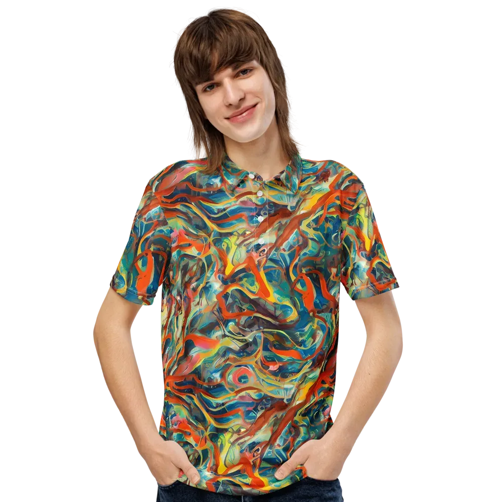 Fluid Firestorm on Men's Slim Fit Polo Shirt — Front