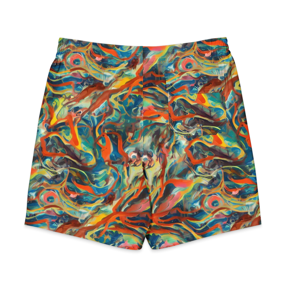 Fluid Firestorm on Men's Board Shorts — Back