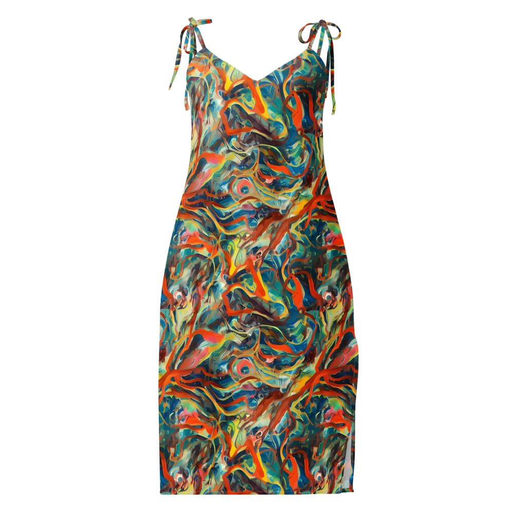 Fluid Firestorm on Slip Dress — Front