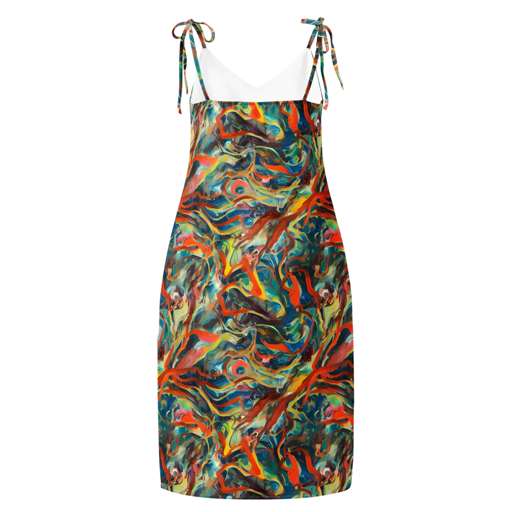 Fluid Firestorm on Slip Dress — Back