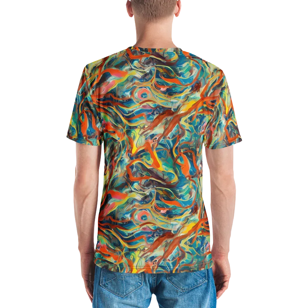 Fluid Firestorm on Men's Crew Neck T-Shirt — Back