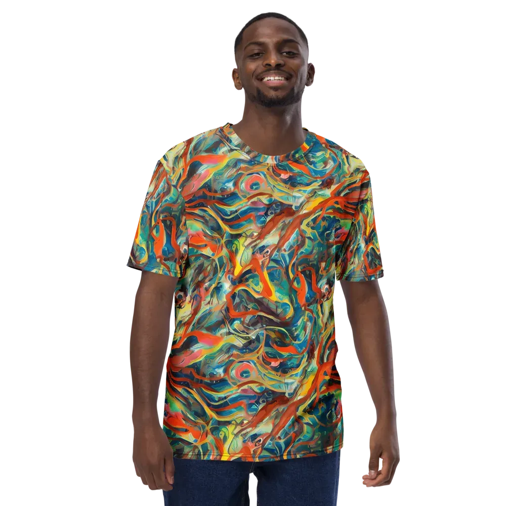 Fluid Firestorm on Men's Crew Neck T-Shirt — Front