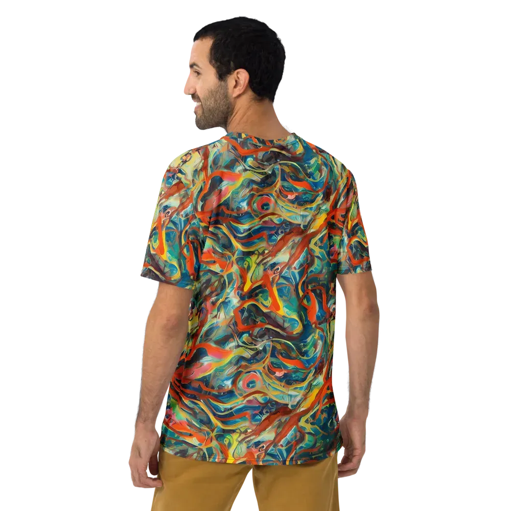 Fluid Firestorm on Men's Crew Neck T-Shirt — Back