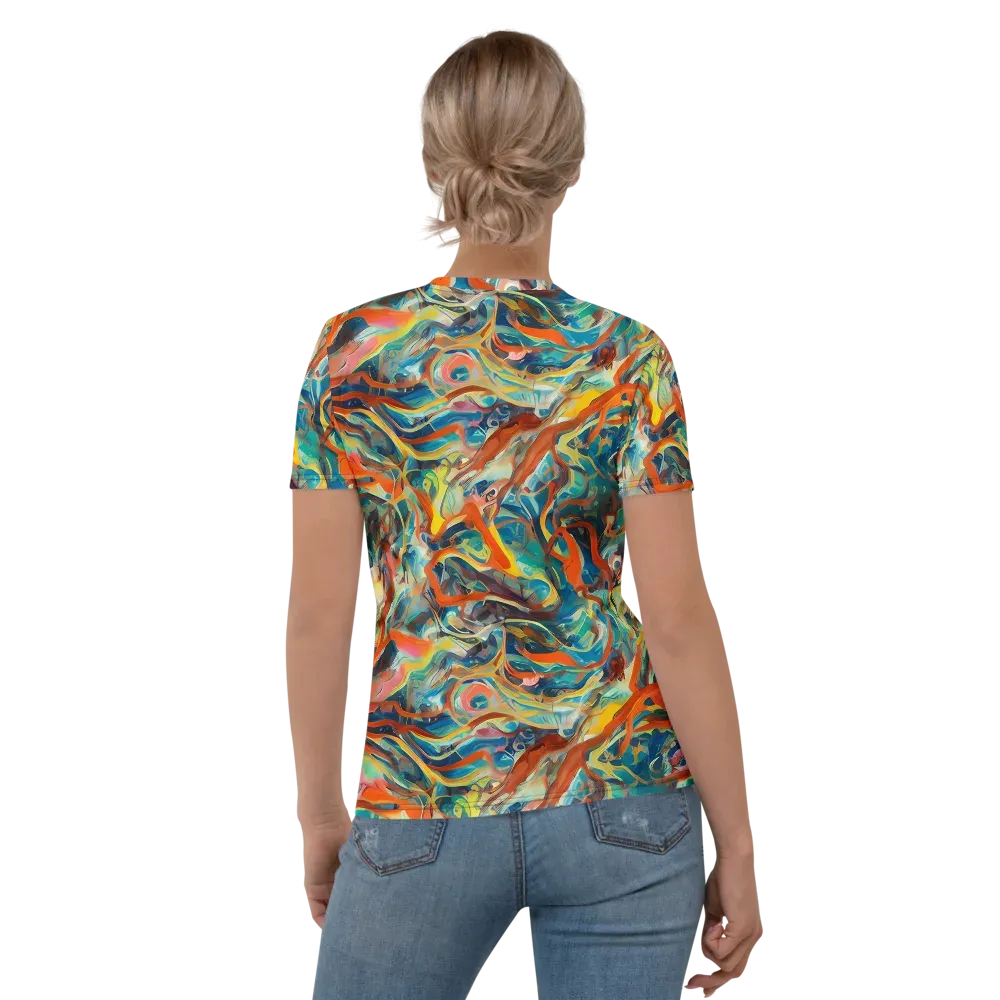 Fluid Firestorm on Women's Crew Neck T-Shirt — Back