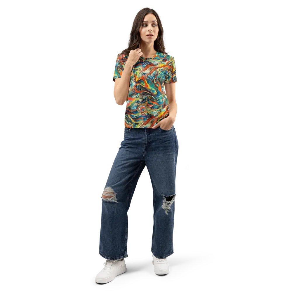 Fluid Firestorm on Women's Crew Neck T-Shirt — Front