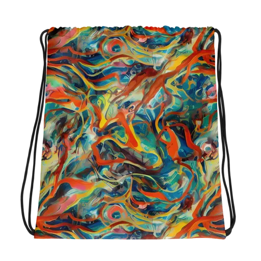 Fluid Firestorm on a Drawstring Bag