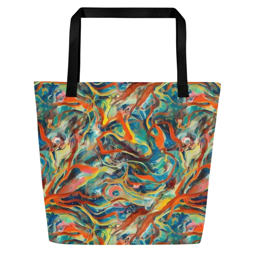 Fluid Firestorm on a Large Tote Bag W/ Pocket