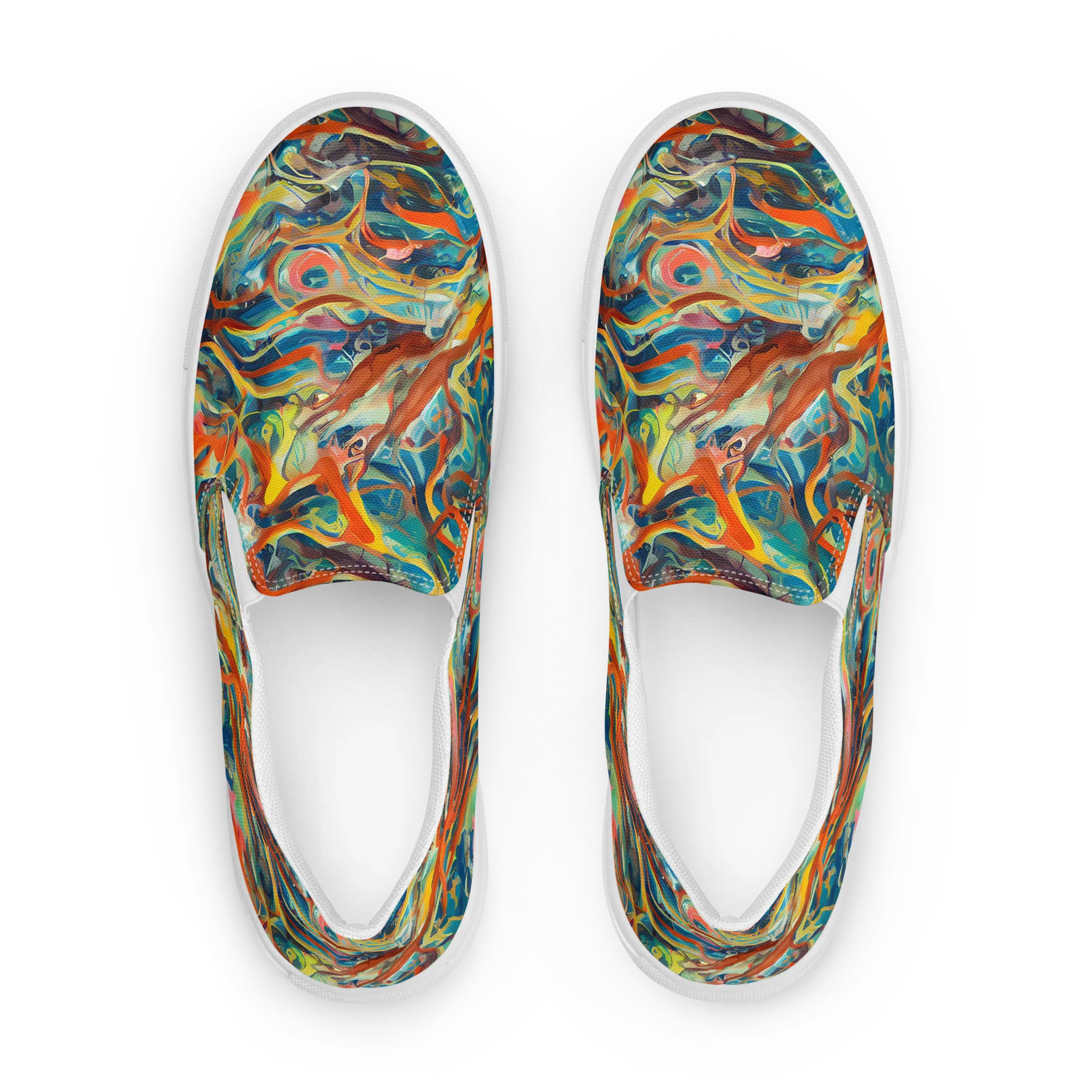 Fluid Firestorm on Women's Slip-On Canvas Shoes — Front