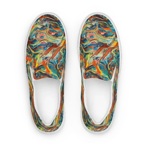 Fluid Firestorm on a Women's Slip-On Canvas Shoes