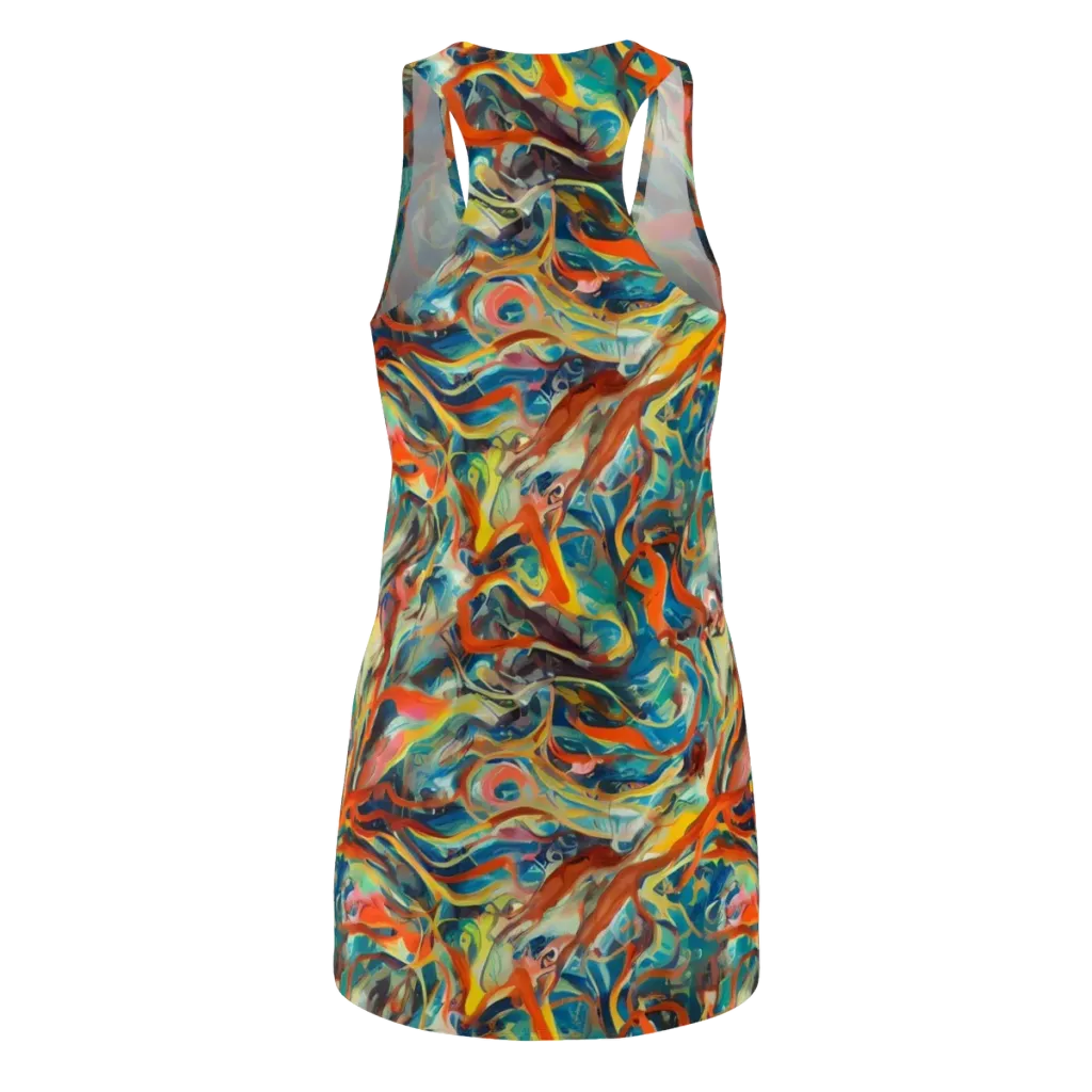 Fluid Firestorm on Racerback Dress — Back