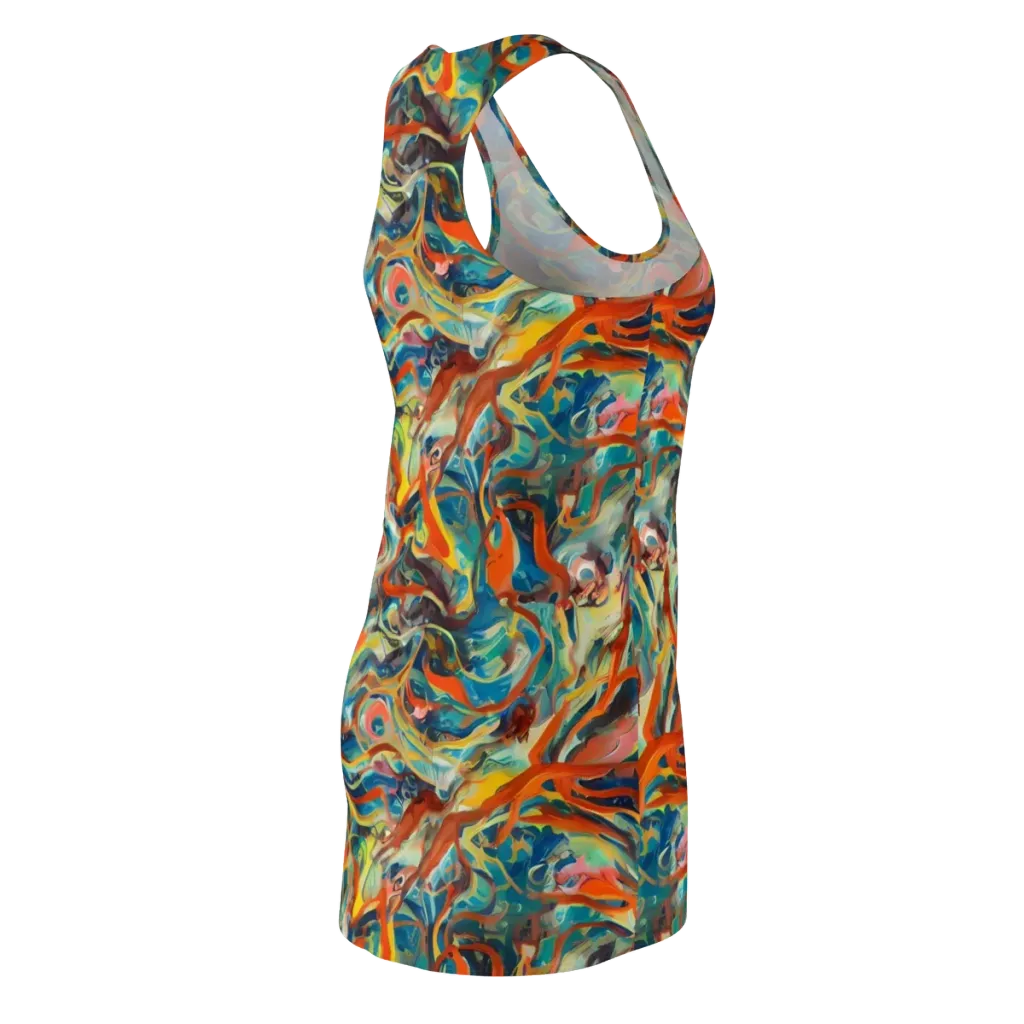 Fluid Firestorm on Racerback Dress — Back Side