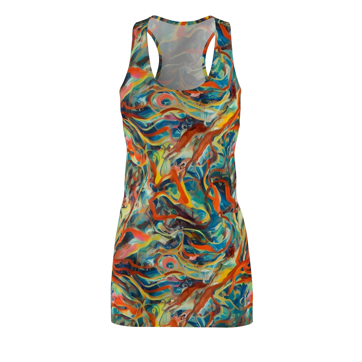 Fluid Firestorm on Racerback Dress — Front