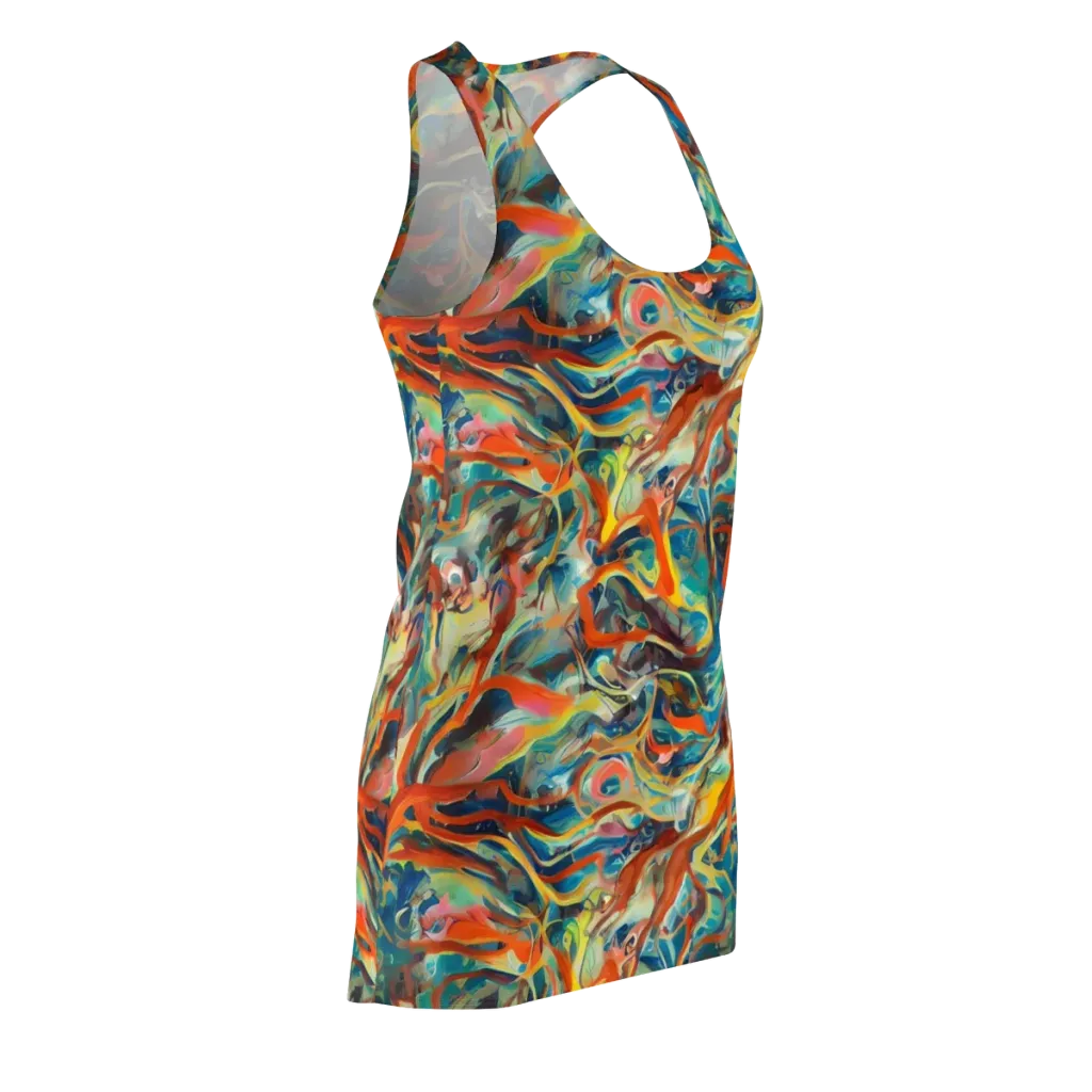 Fluid Firestorm on Racerback Dress — Front Side