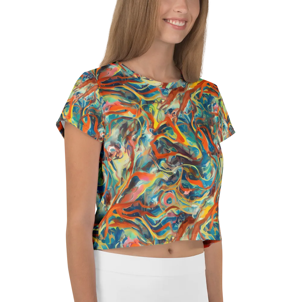 Fluid Firestorm on Crop Tee — Right