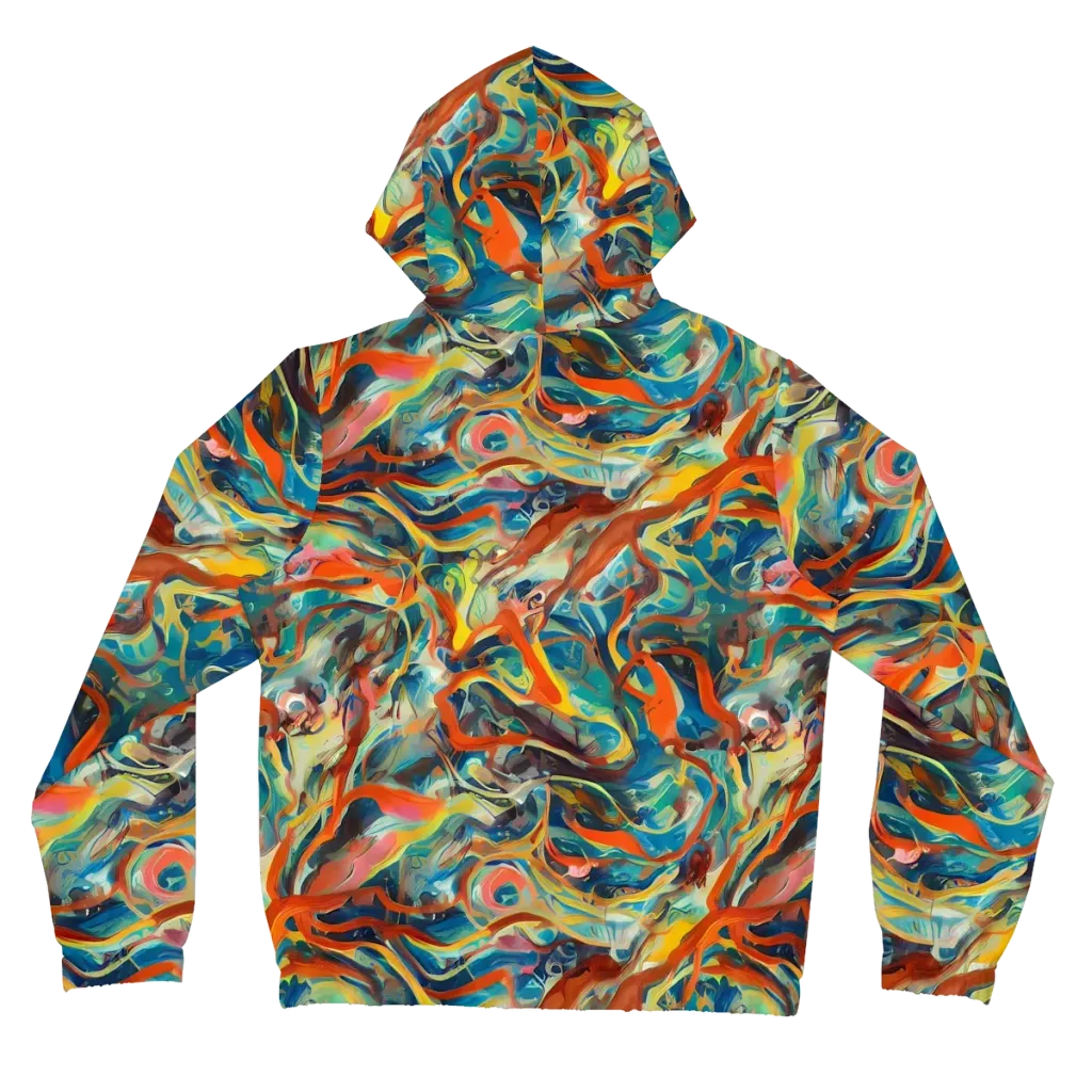 Fluid Firestorm on Women's Full-Zip Hoodie — Back