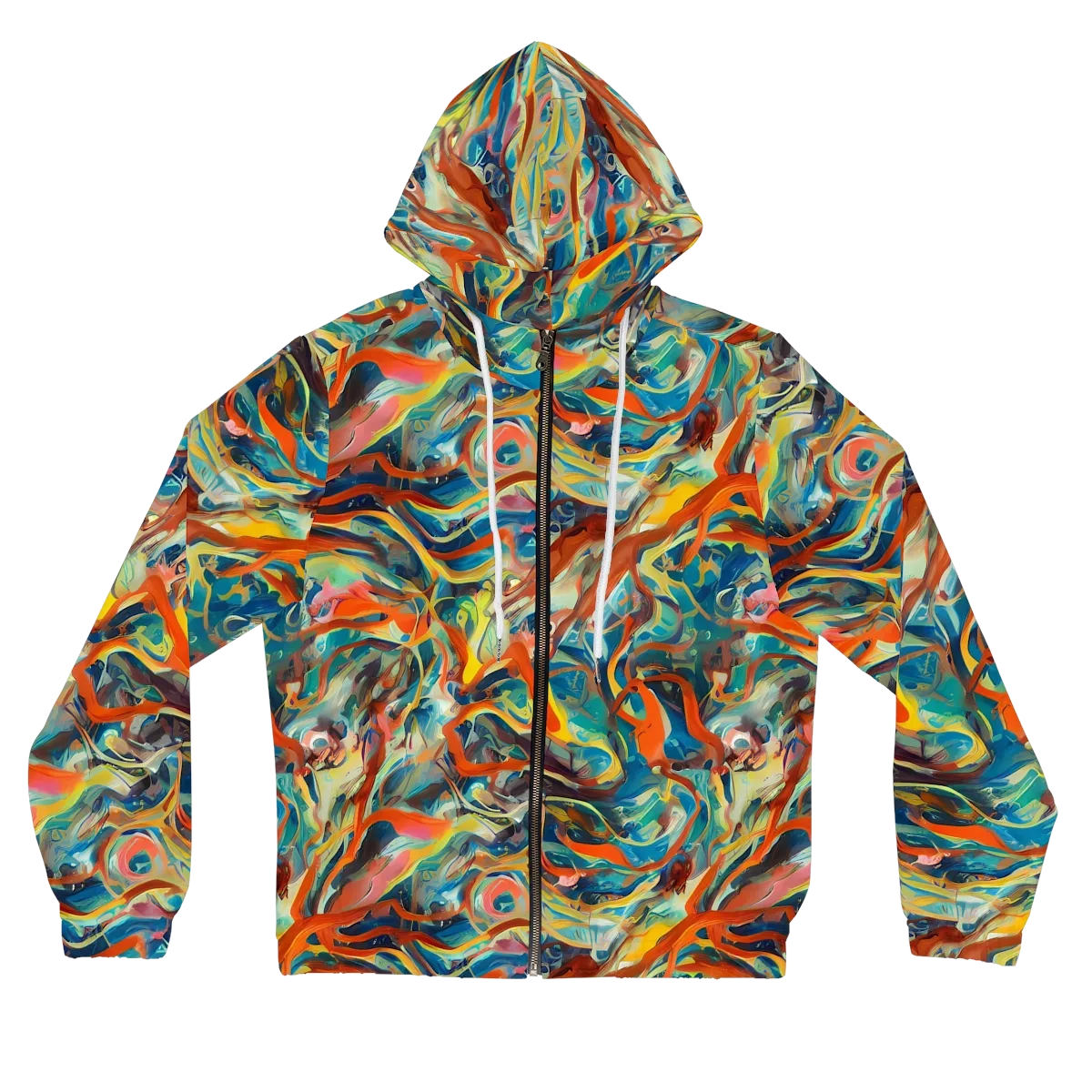 Fluid Firestorm on Women's Full-Zip Hoodie — Front