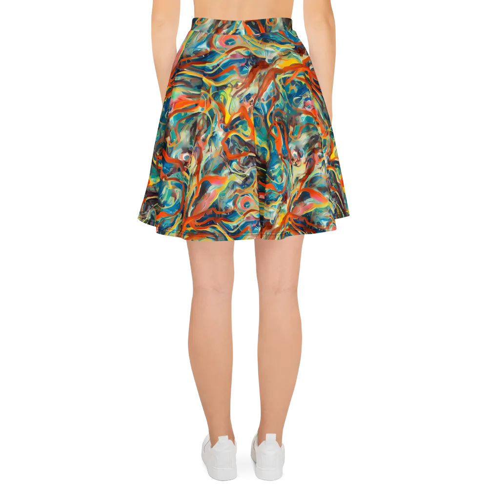 Fluid Firestorm on Skater Skirt — Back