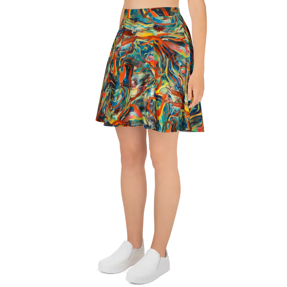 Fluid Firestorm on Skater Skirt — Left
