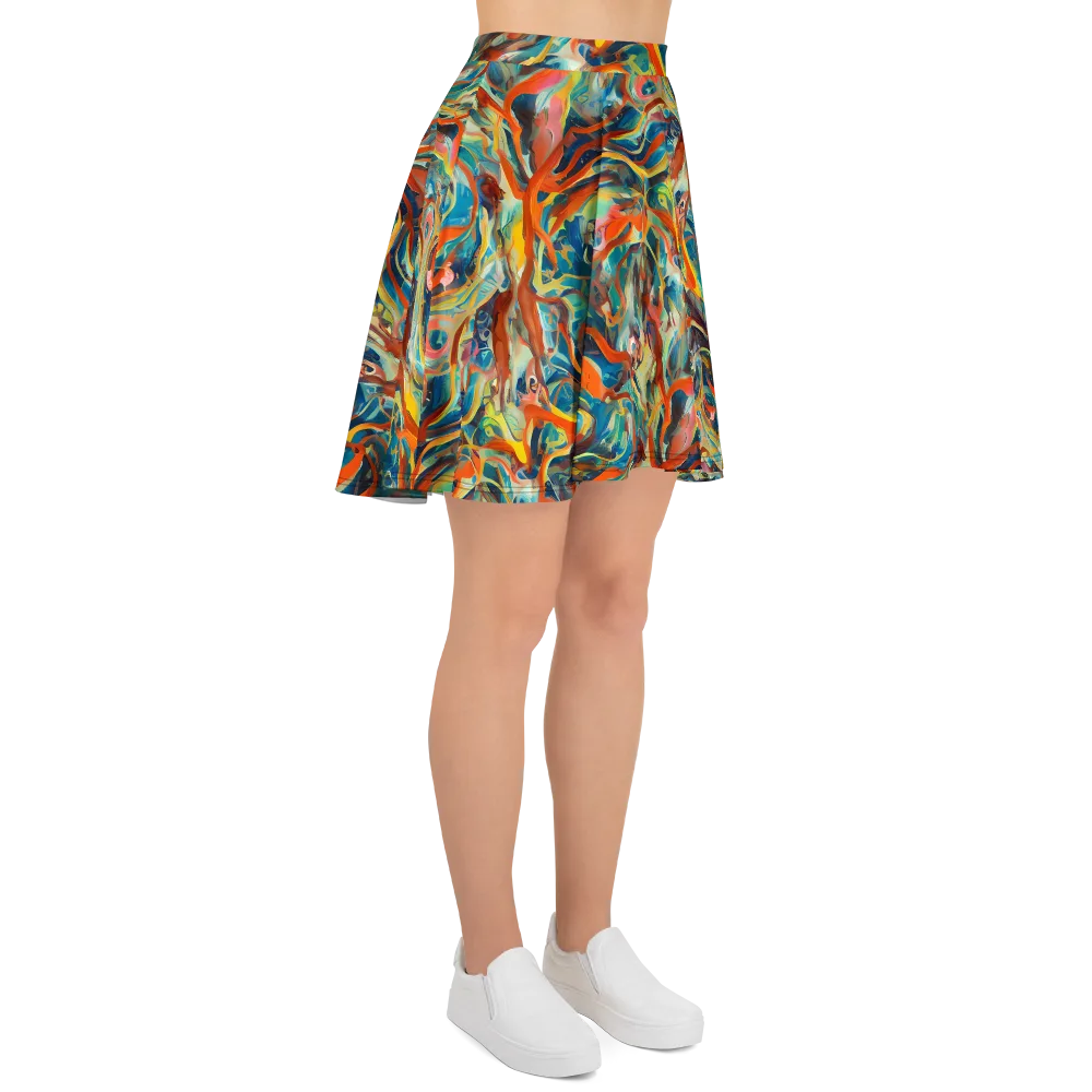 Fluid Firestorm on Skater Skirt — Right