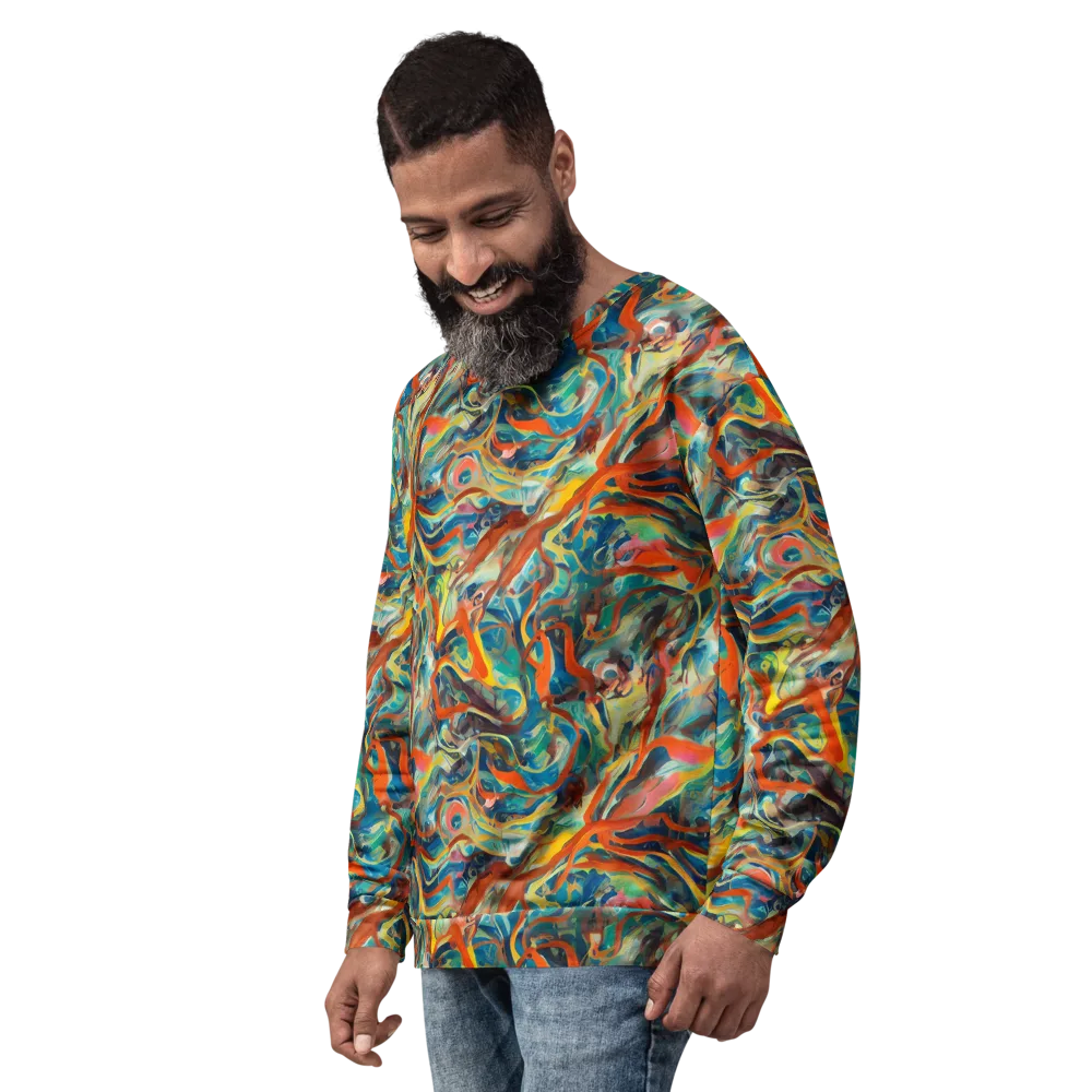 Fluid Firestorm on Sweatshirt — Left Front