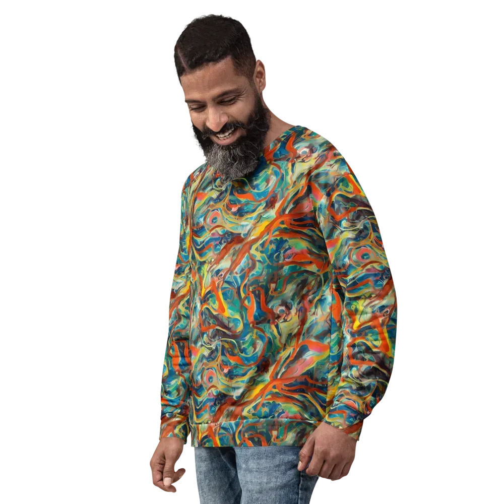 Fluid Firestorm on Sweatshirt — Left Front