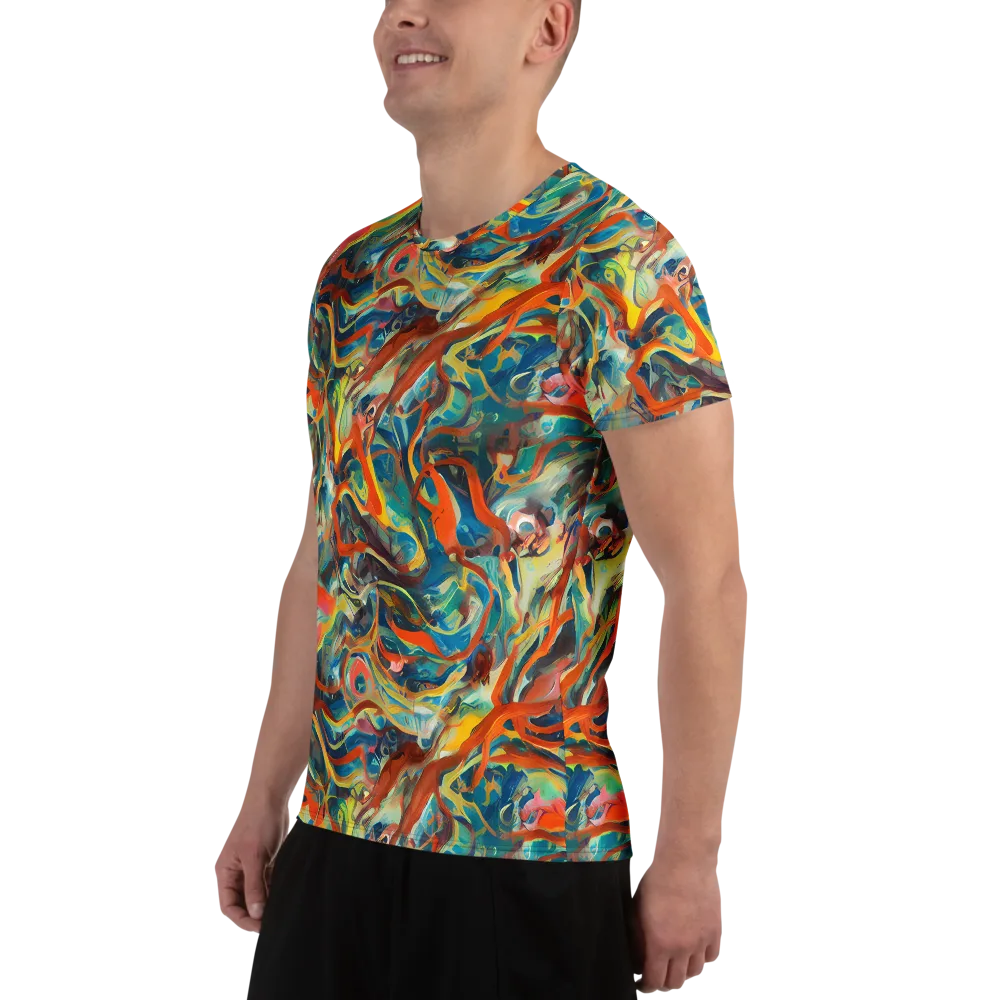 Fluid Firestorm on Men's Athletic T-Shirt — Left