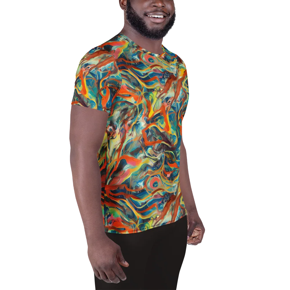 Fluid Firestorm on Men's Athletic T-Shirt — Right