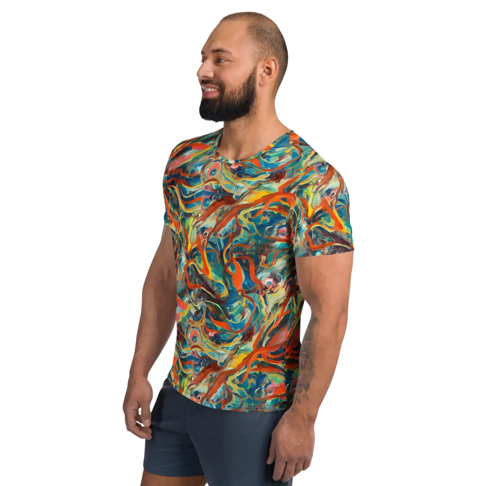 Fluid Firestorm on Men's Athletic T-Shirt — Left