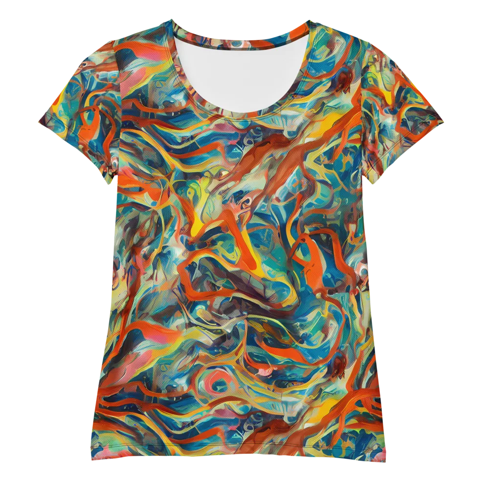 Fluid Firestorm on Women's Athletic T-Shirt — Front