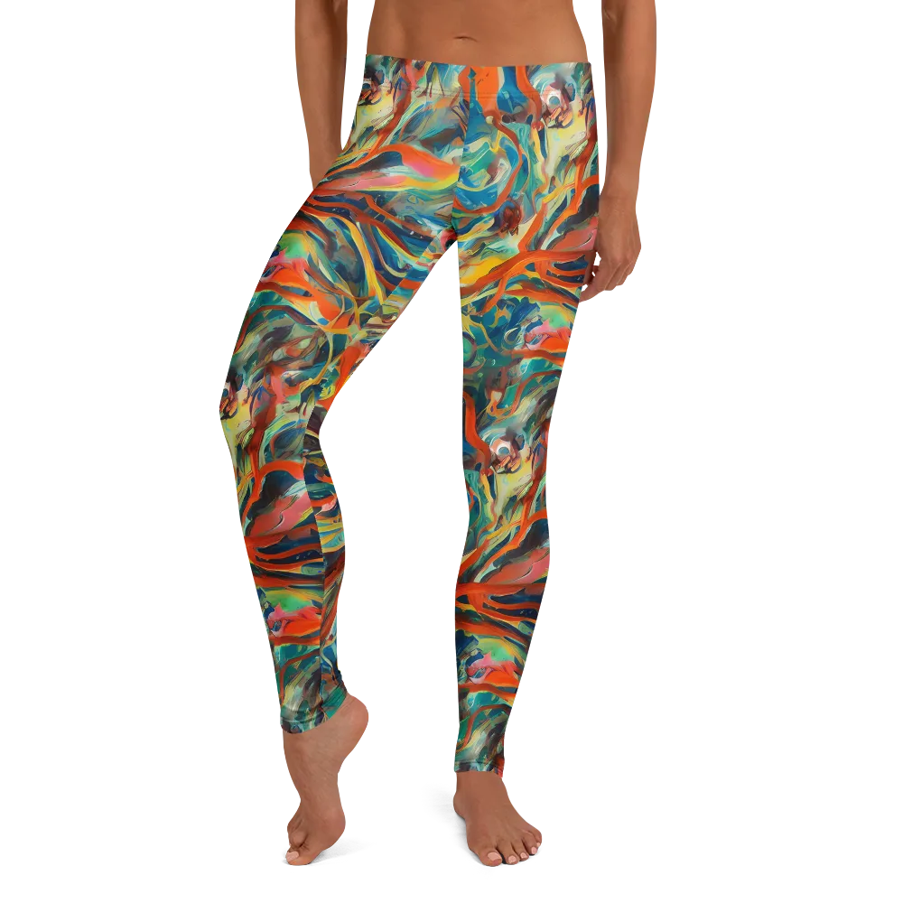 Fluid Firestorm on Leggings — Front