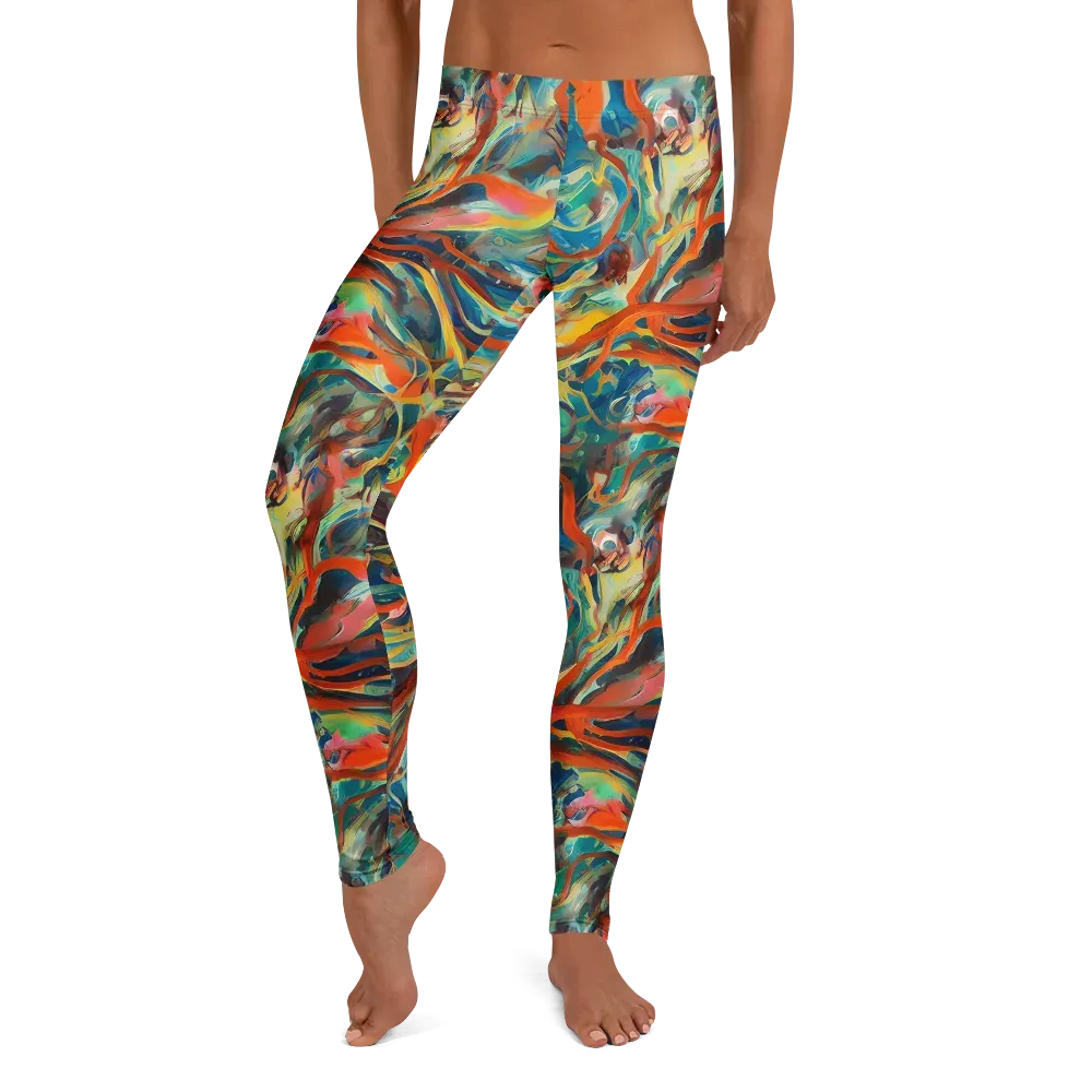 Fluid Firestorm on Leggings — Front