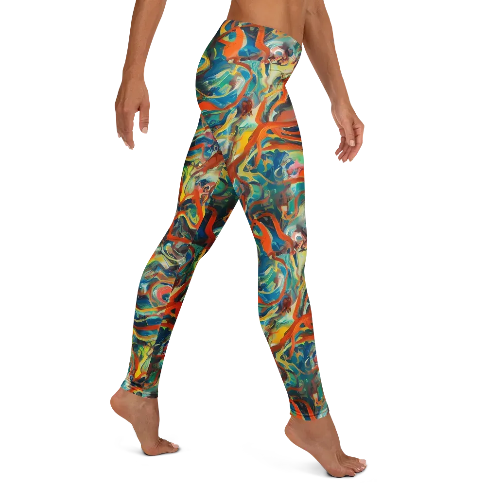 Fluid Firestorm on Leggings — Right
