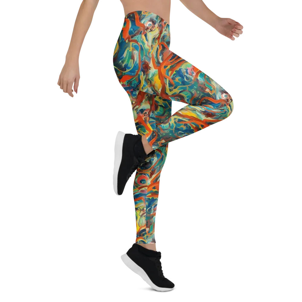 Fluid Firestorm on Leggings — Right