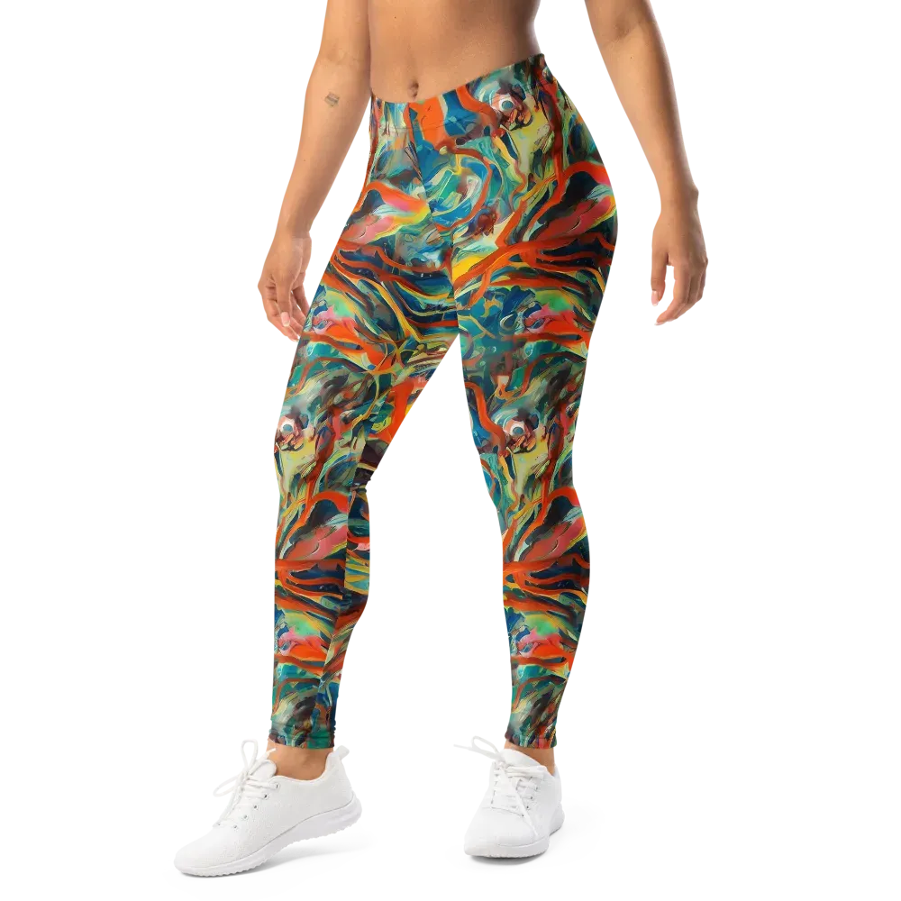 Fluid Firestorm on Leggings — Left Front