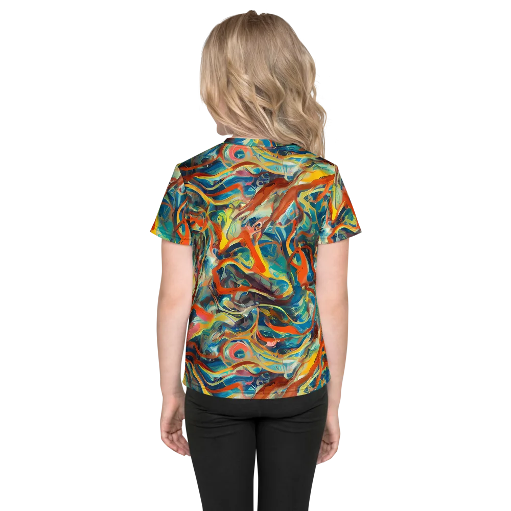 Fluid Firestorm on Kids Crew Neck T-Shirt — Back