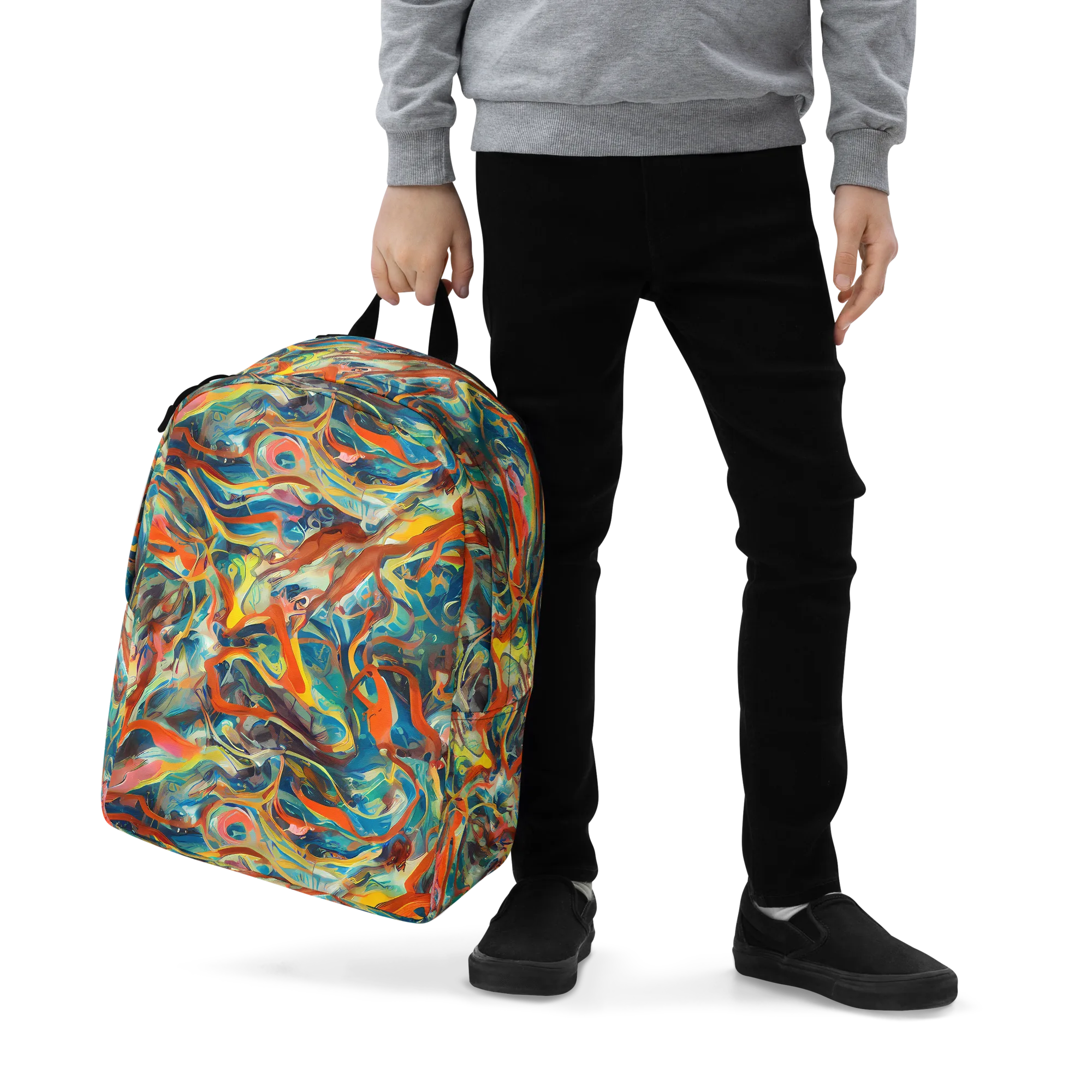 Fluid Firestorm on Minimalist Backpack — Zoomed-in