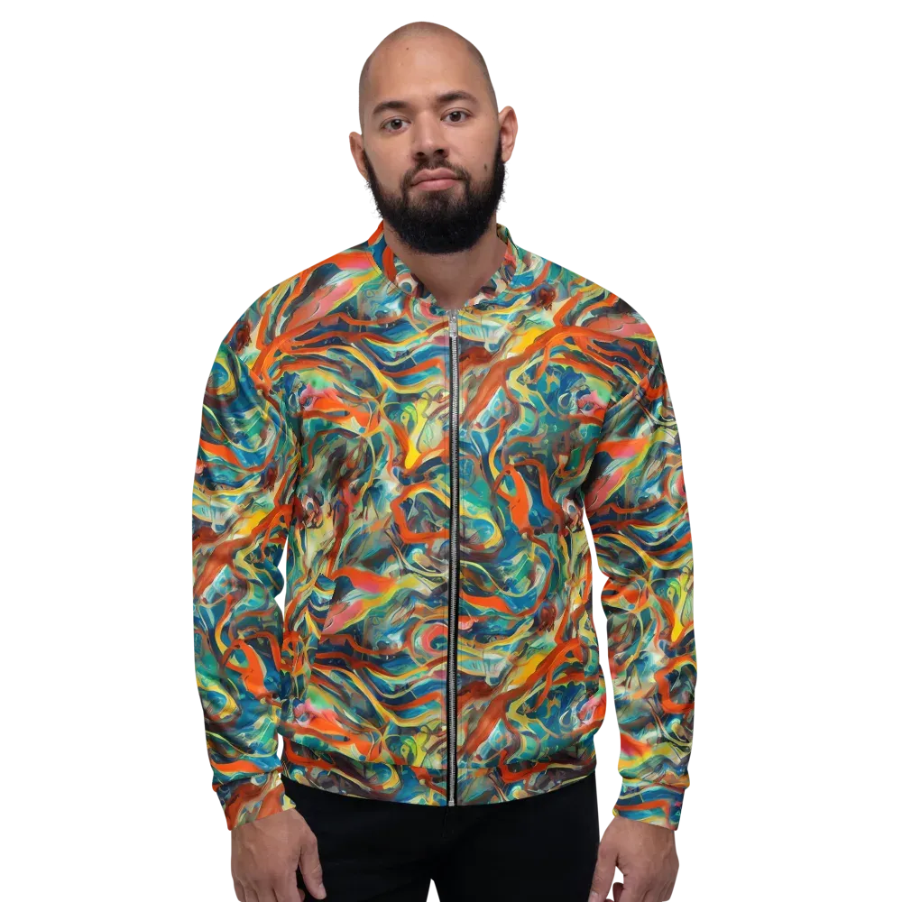 Fluid Firestorm on Bomber Jacket — Front