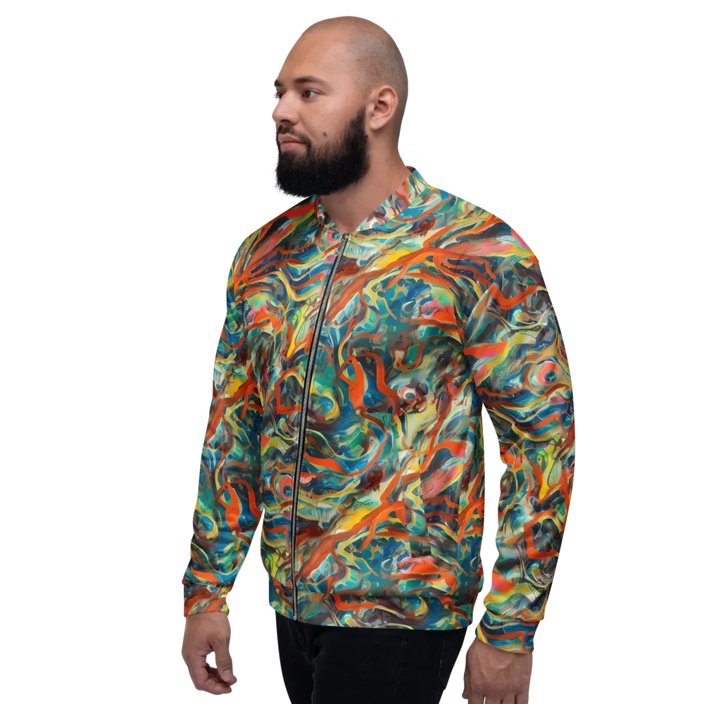 Fluid Firestorm on Bomber Jacket — Left
