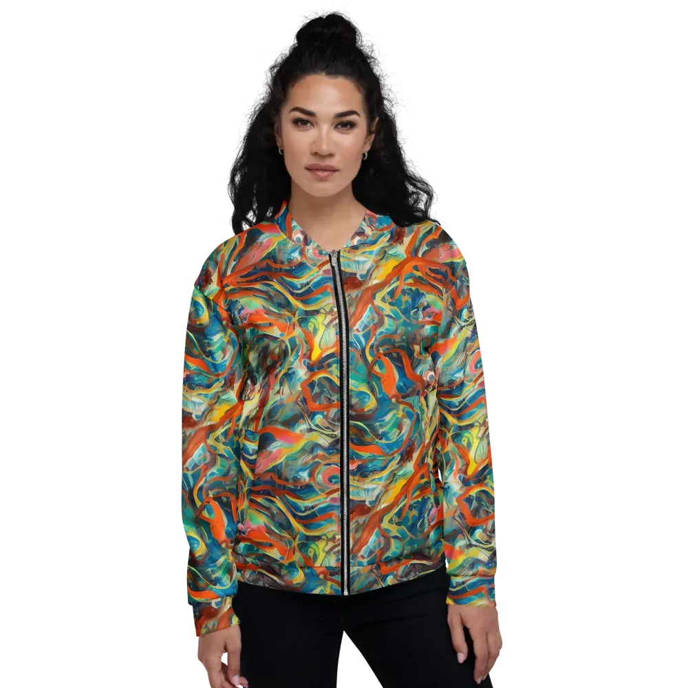 Fluid Firestorm on Bomber Jacket — Front
