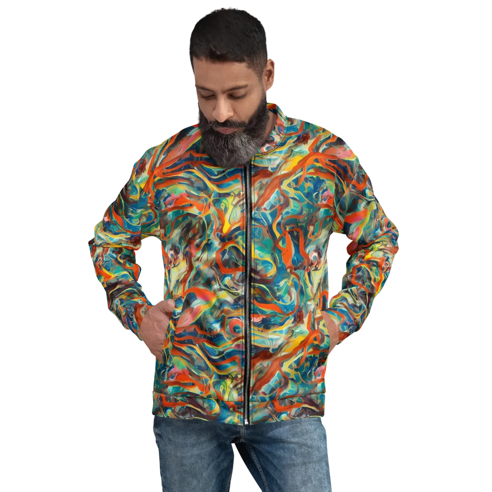 Fluid Firestorm on Bomber Jacket — Front