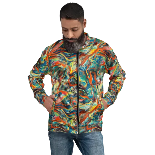 Fluid Firestorm on a Bomber Jacket