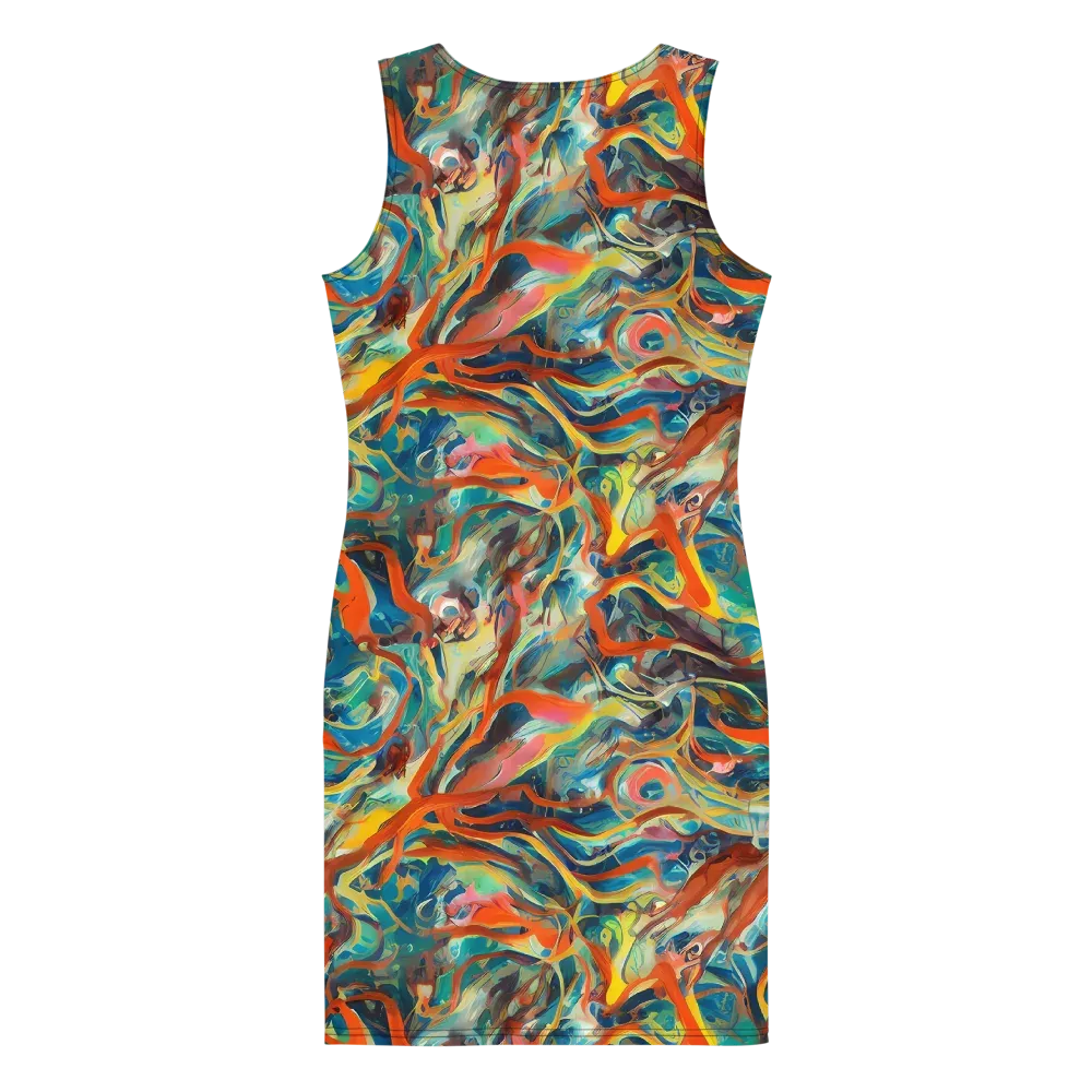 Fluid Firestorm on Bodycon Dress — Back