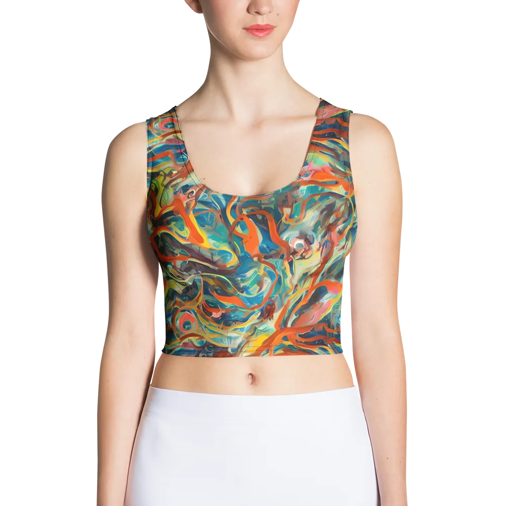 Fluid Firestorm on Crop Top — Front