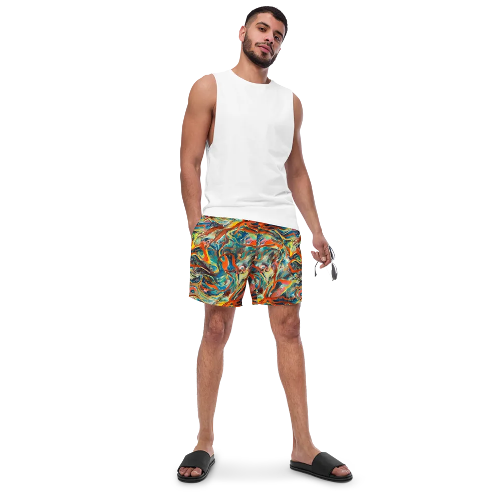 Fluid Firestorm on Swim Trunks — Front