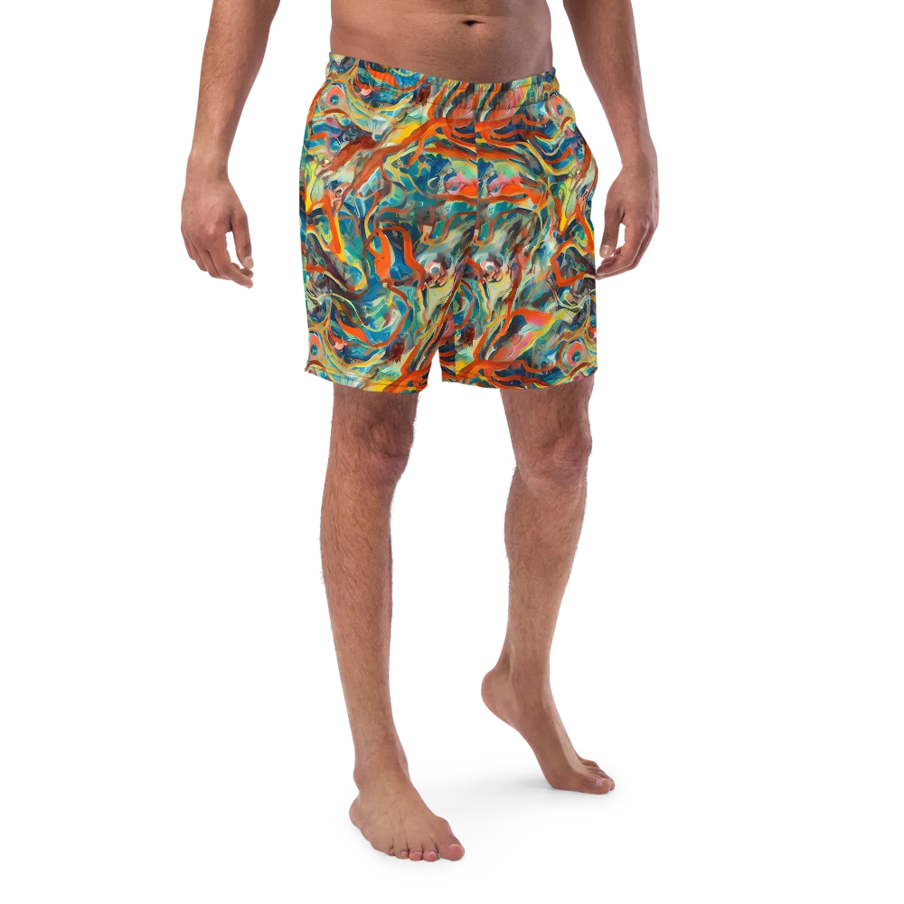 Fluid Firestorm on Swim Trunks — Front