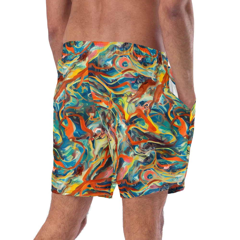 Fluid Firestorm on Swim Trunks — Right Back