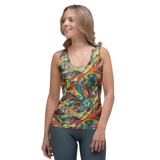 Fluid Firestorm on a Women's Tank Top