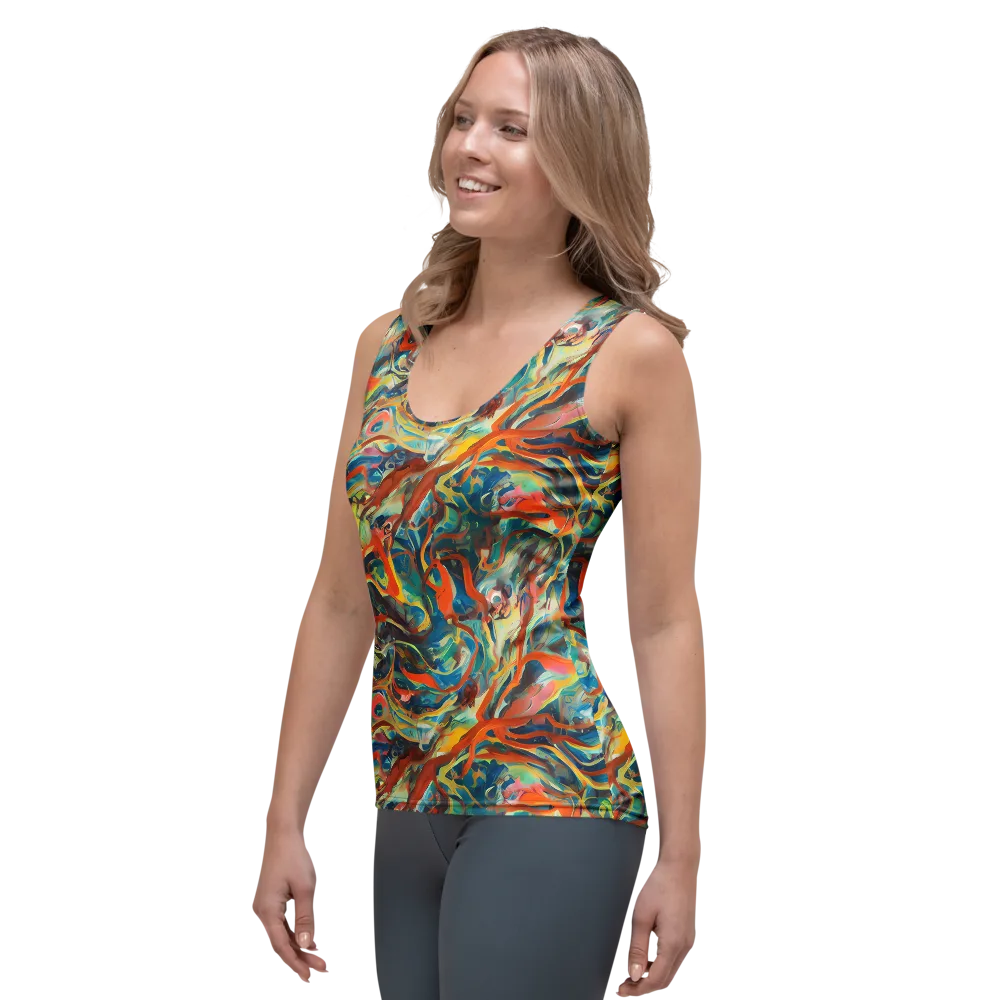 Fluid Firestorm on Women's Tank Top — Left Front