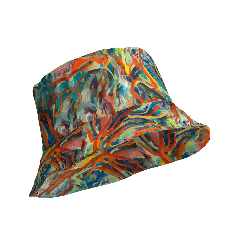 Fluid Firestorm on Reversible Bucket Hat — Product details Outside